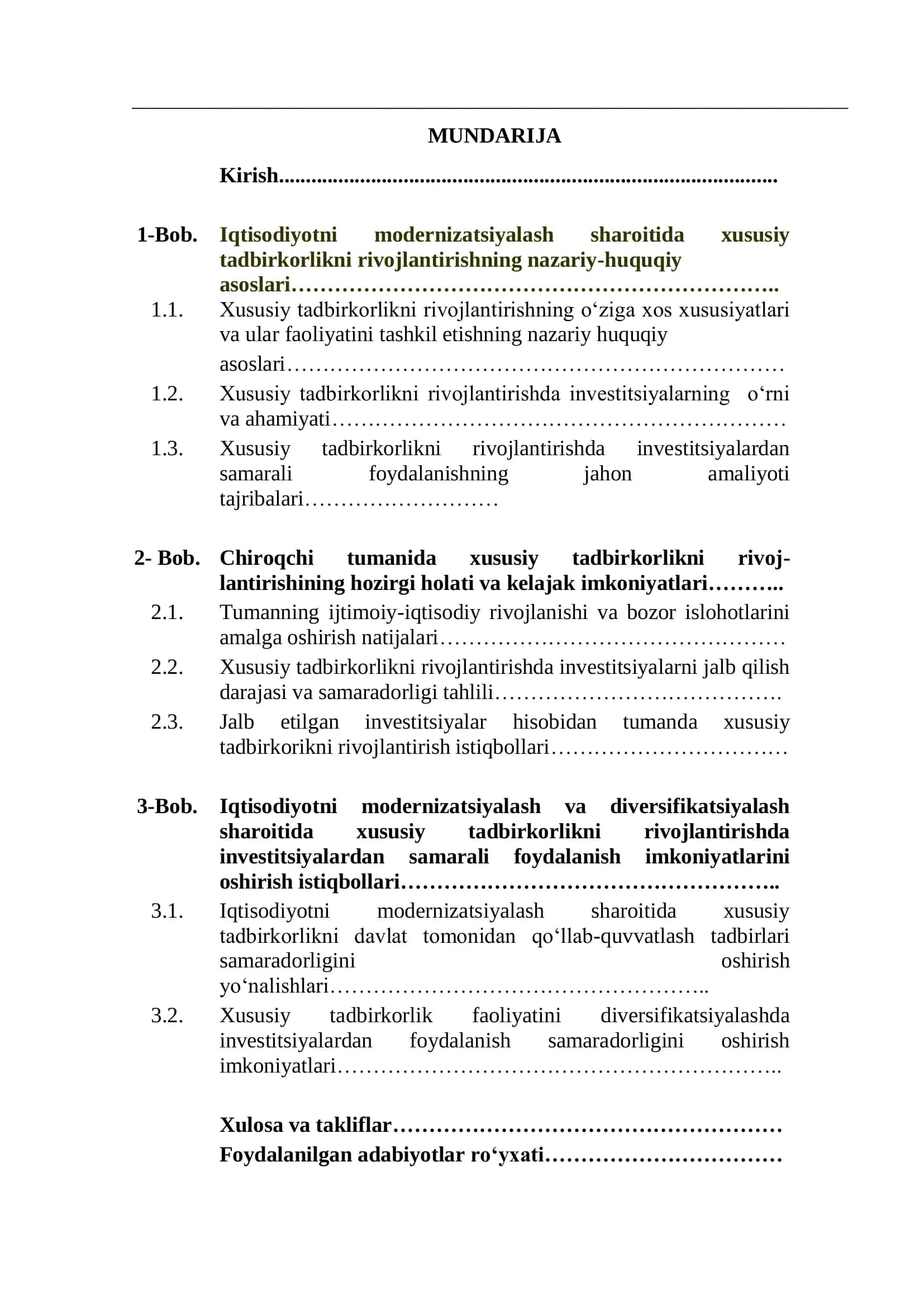 Chiroqchi tumani iqtisodiyot bo‘limi misolida investitsiyalar 3