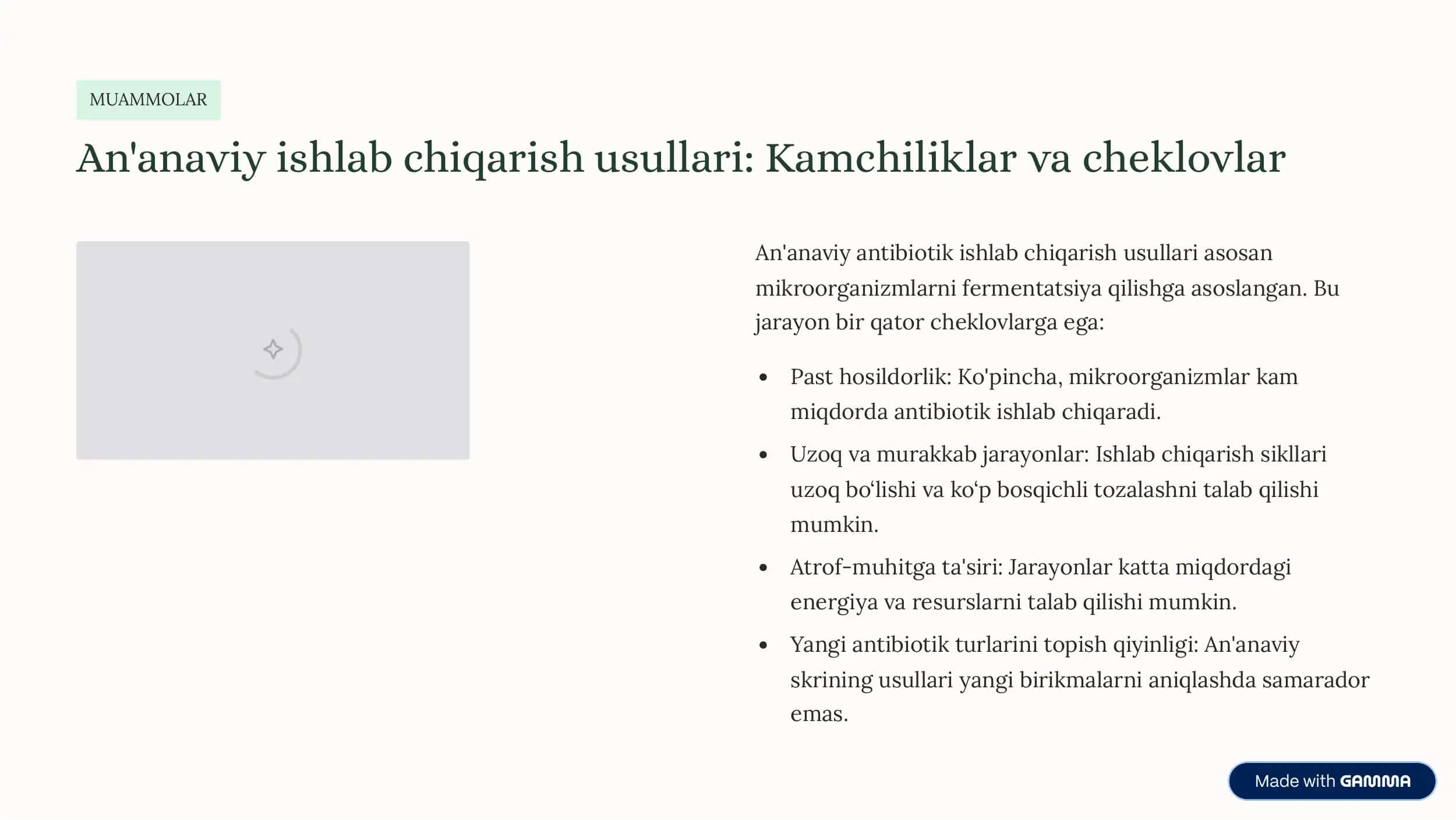 Antibiotiklar ishlab chiqarishning zamonaviy usullari 3