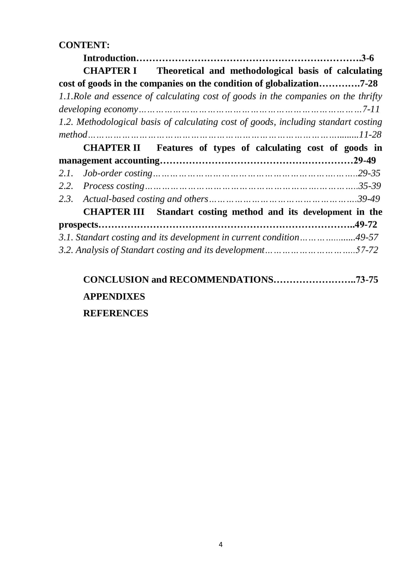 Calculating cost of goods in the companies and the importance of Standart costing method in its analysis 3