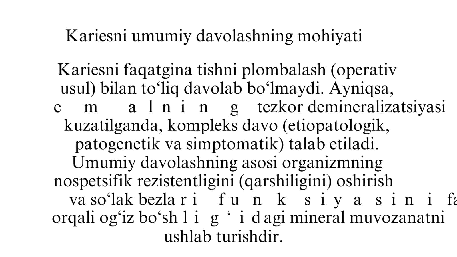 Kariesni umumiy davolash 3