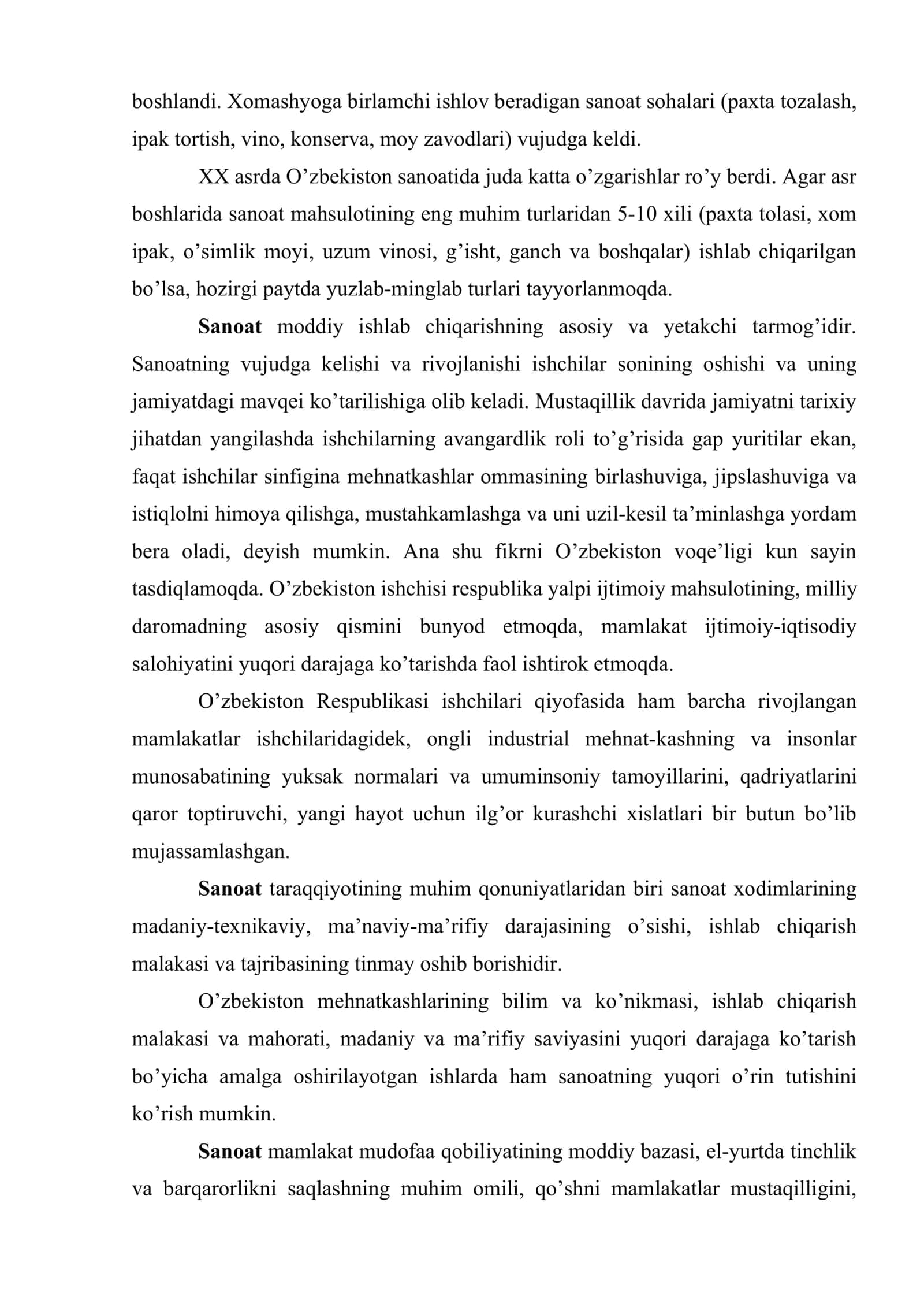 Sanoat - milliy iqtisodiyotning yetakchi tarmog’i 3