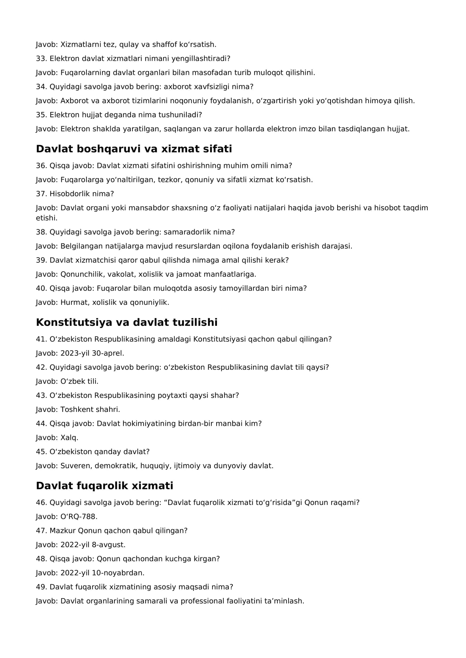 ARGOS-1000 ta savol-javoblar | Davlat fuqorolik xizmati 3