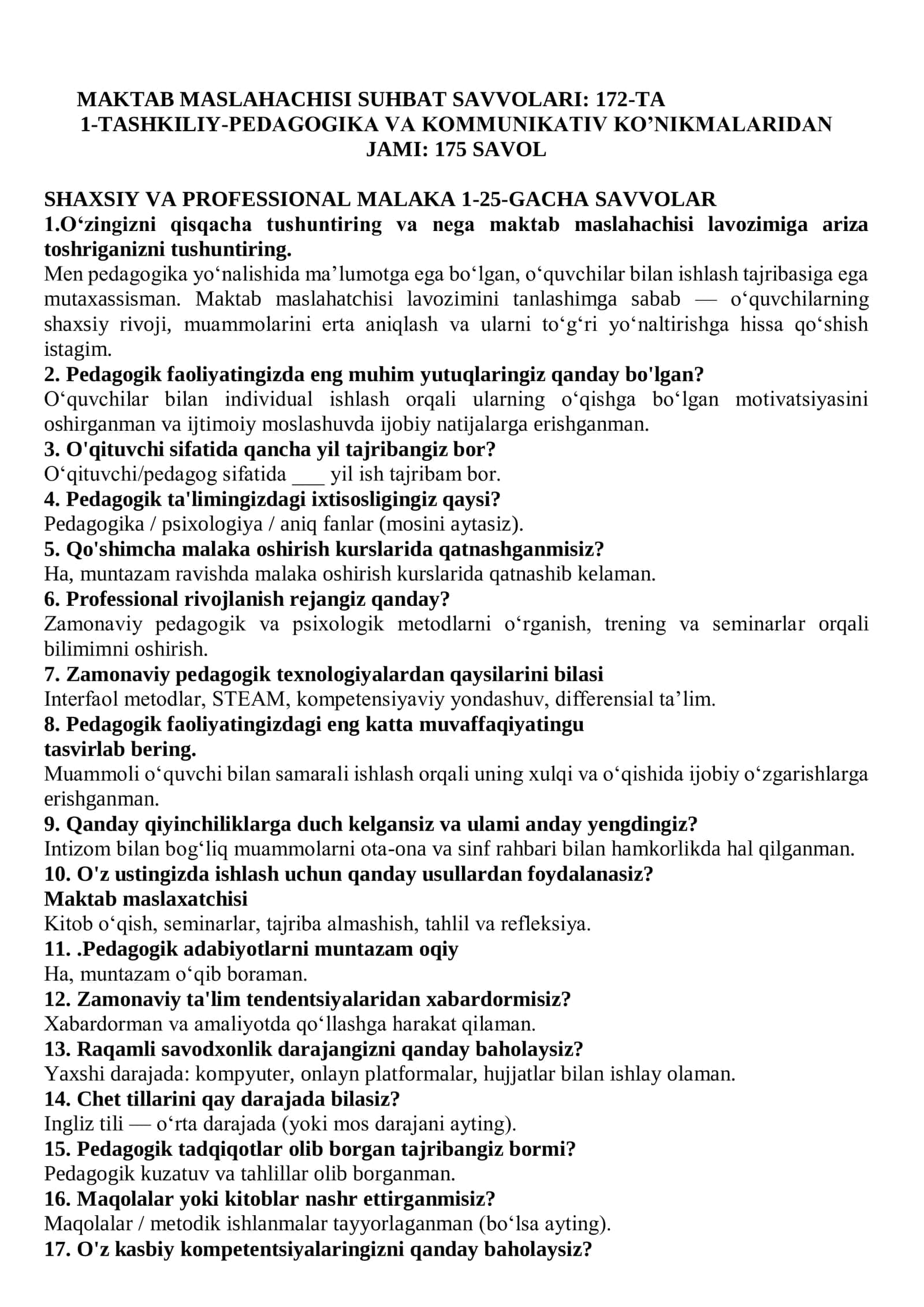 MAKTAB MASLAHATCHISI LAVOZIMIGA ISHGA KIRISH BILETLARI 3
