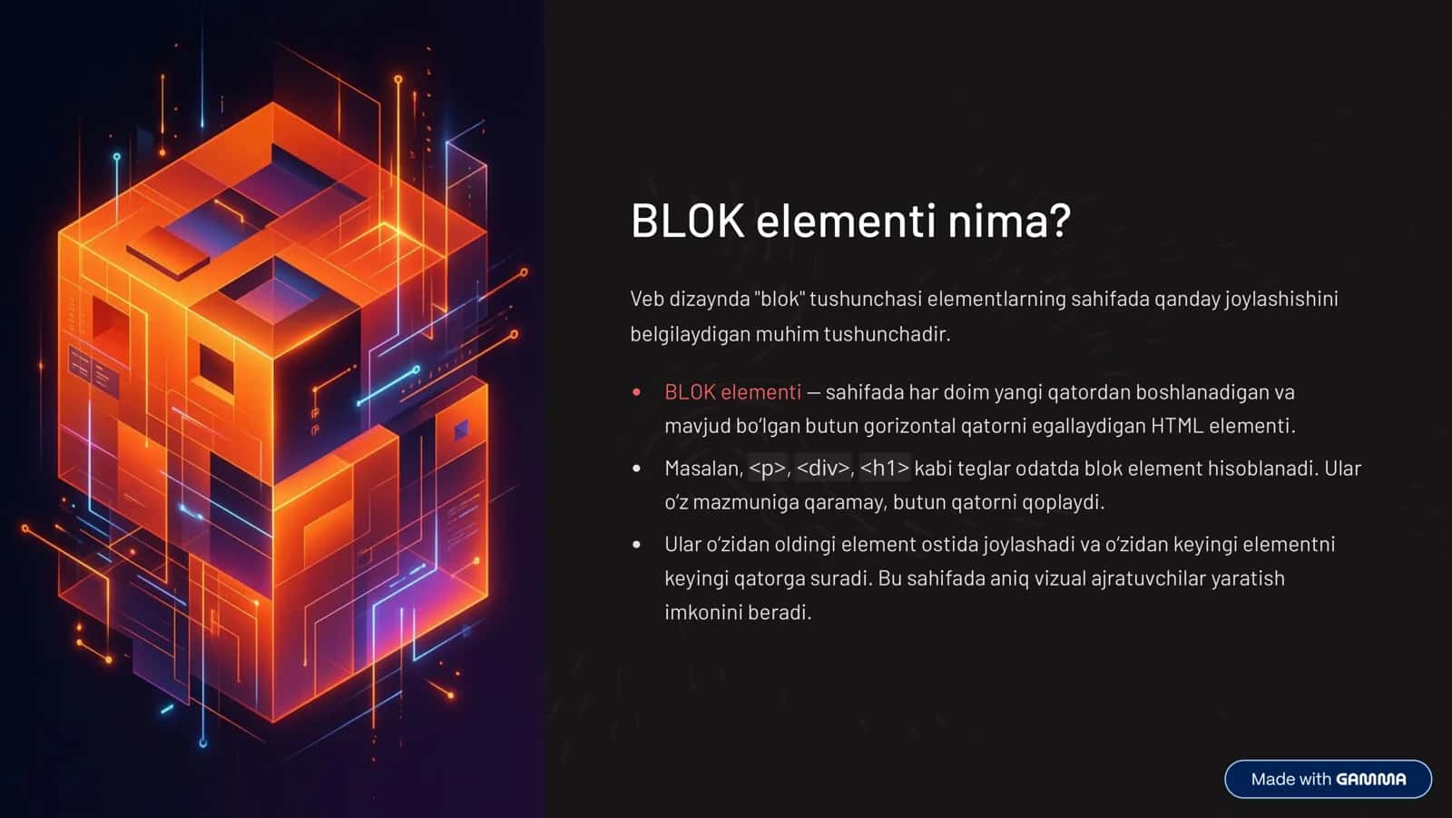 CSSda BLOK tushunchasi 3