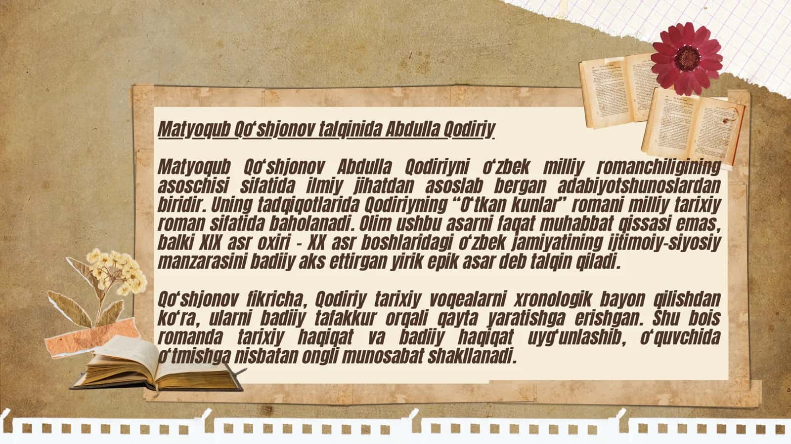ABDULLA QODIRIY IJODIGA BAGʻISHLANGAN MAQOLALAR TAHLILI 3