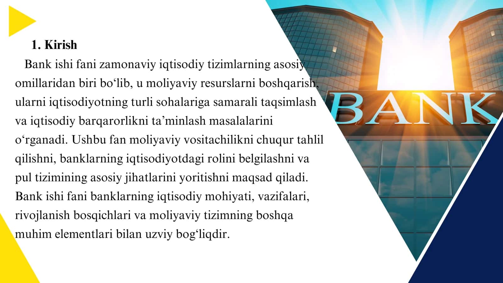 Bank ishi fanining predmeti 3