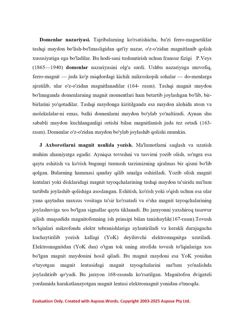 Qattiq jismlarning magnitlanishi, Ferromagnitlar, Paramagnitiklar, Diamagnitiklar 3