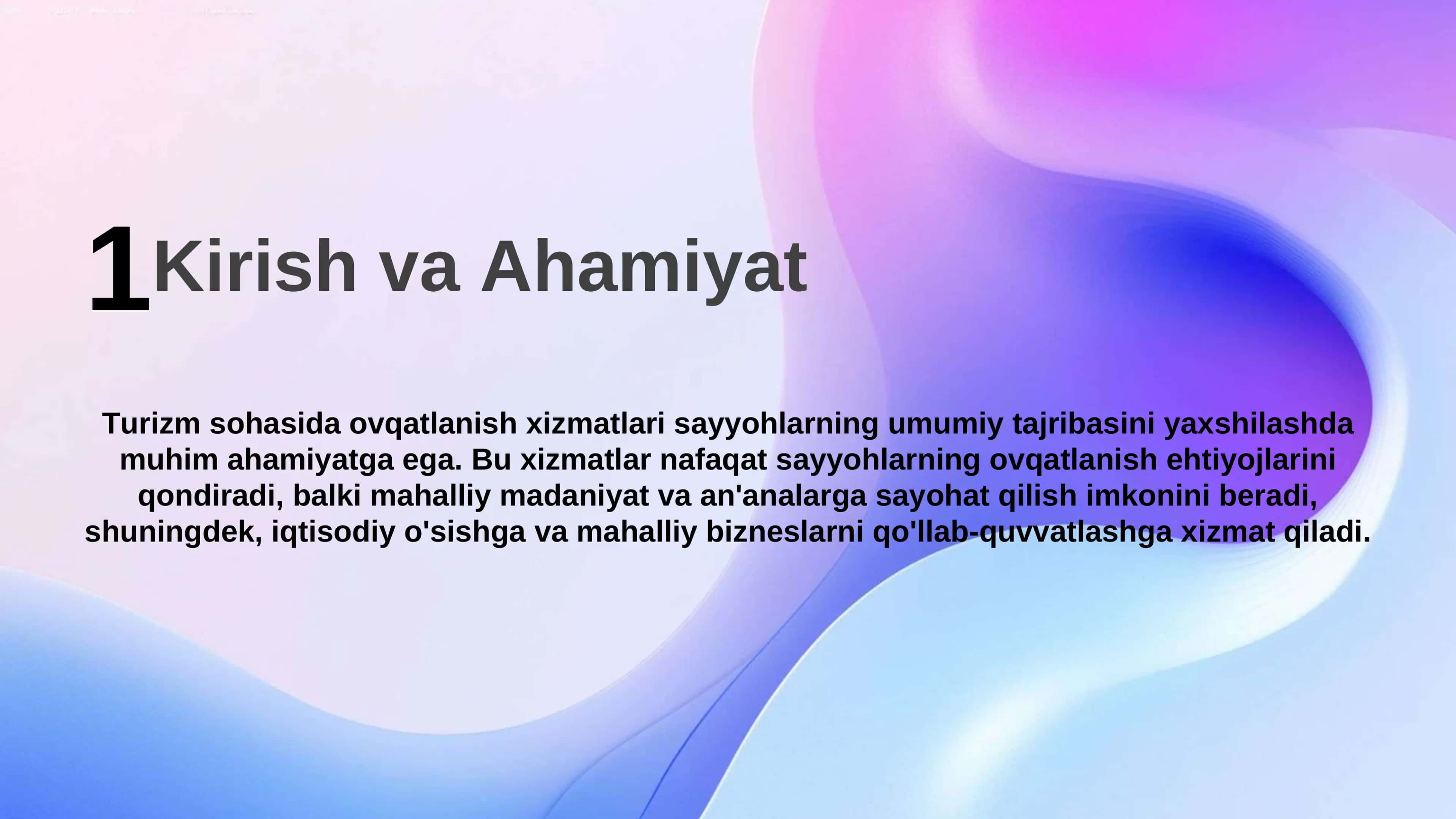 Turizm sohasida ovqatlanish xizmati 3