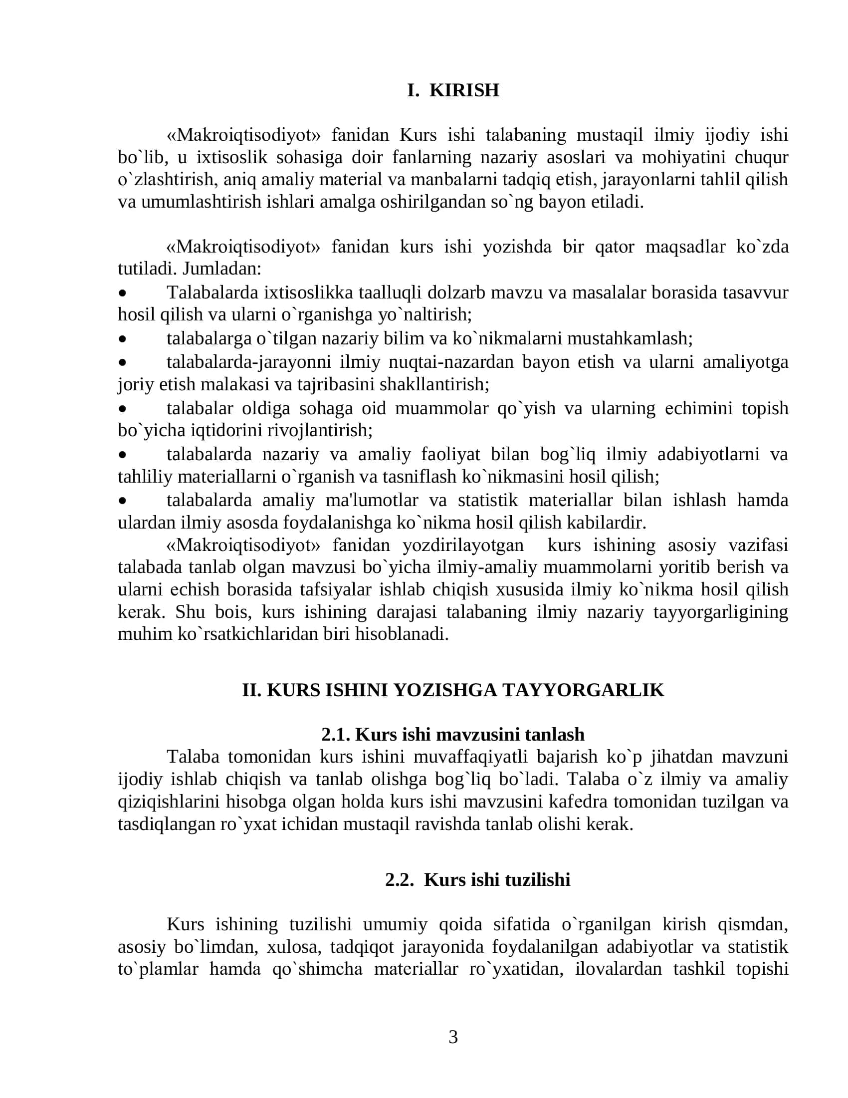 Kurs ishi "Makroiqtisodiyot" 3