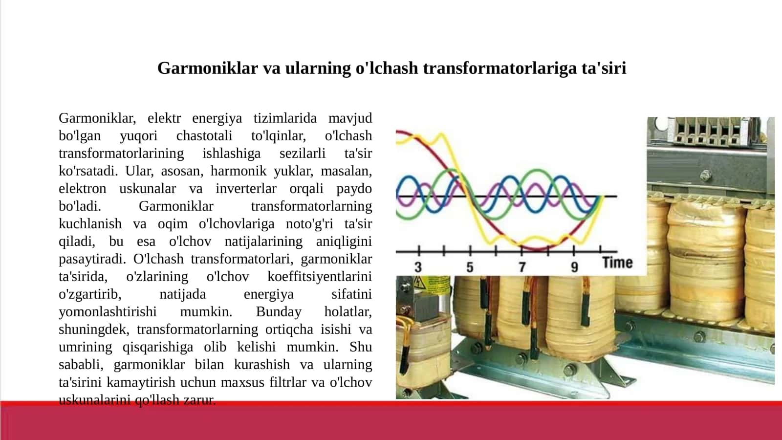 Garmoniklar ta'sirida o'lchash transformatorlaridagi xatoliklar. 3