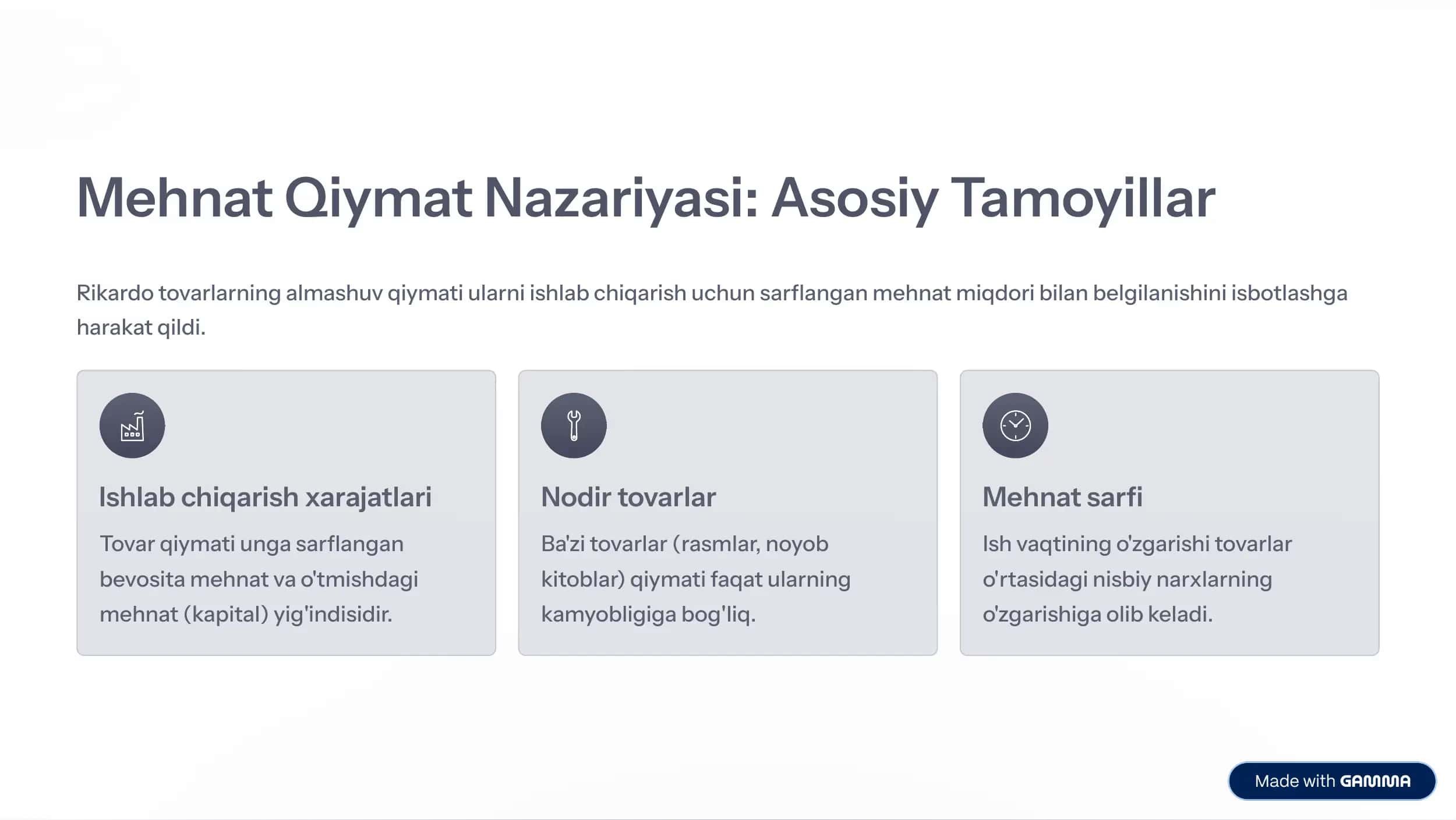 D. Rikardoning Iqtisodiy 3