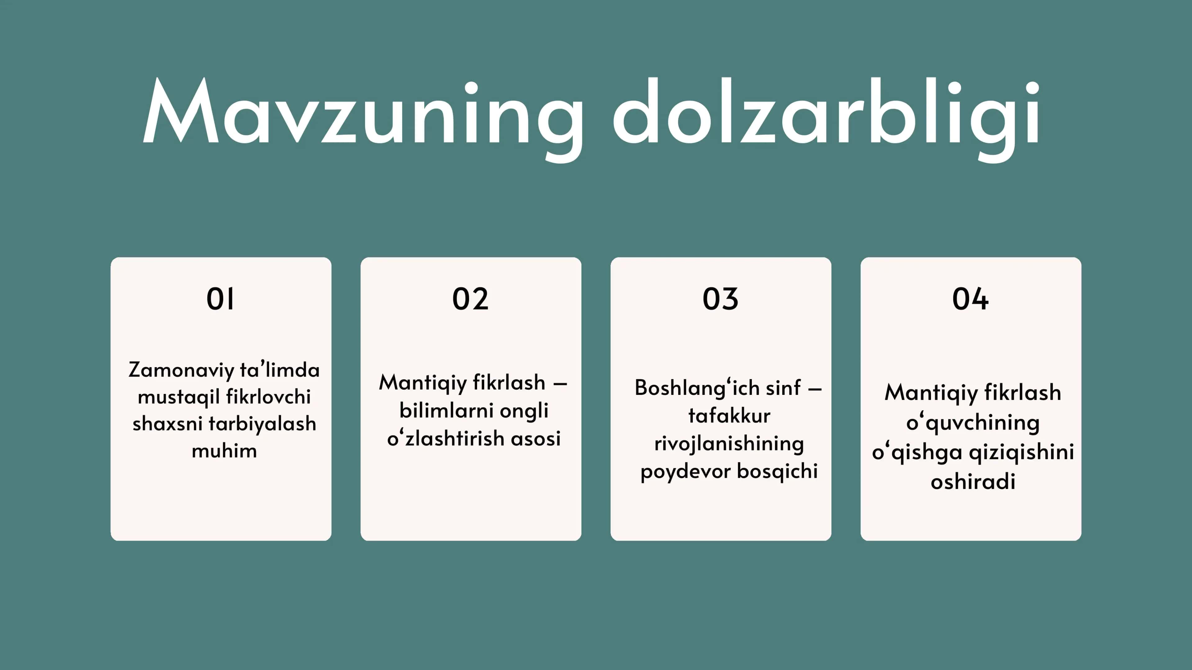 Boshlang‘ich sinf – Mantiqiy fikrlash 3