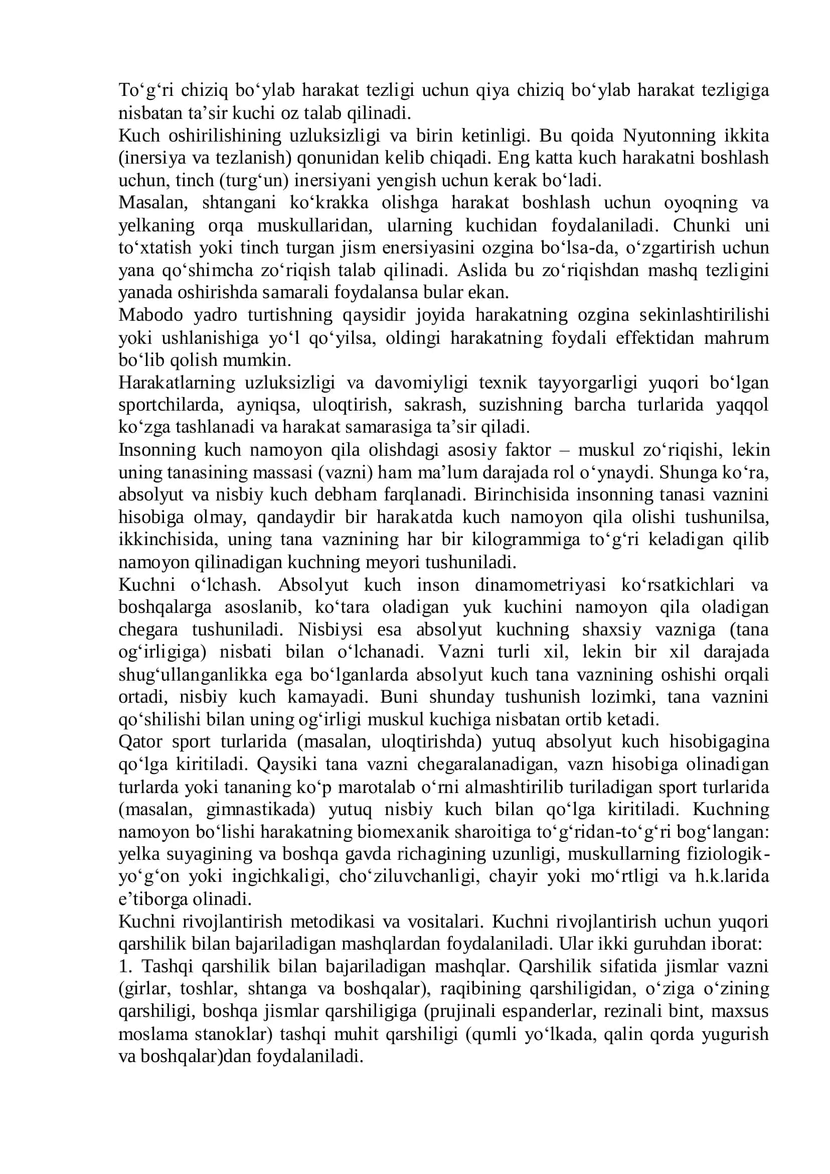 Kuch qobiliyatini tarbiyalash 3