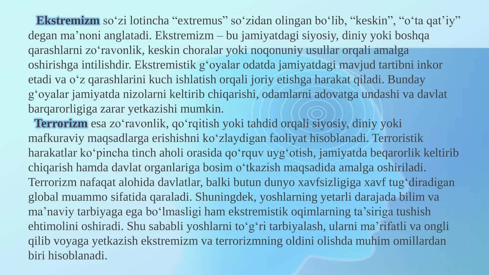 Ekstremizm va Terrorizmga qarshi kurash 3