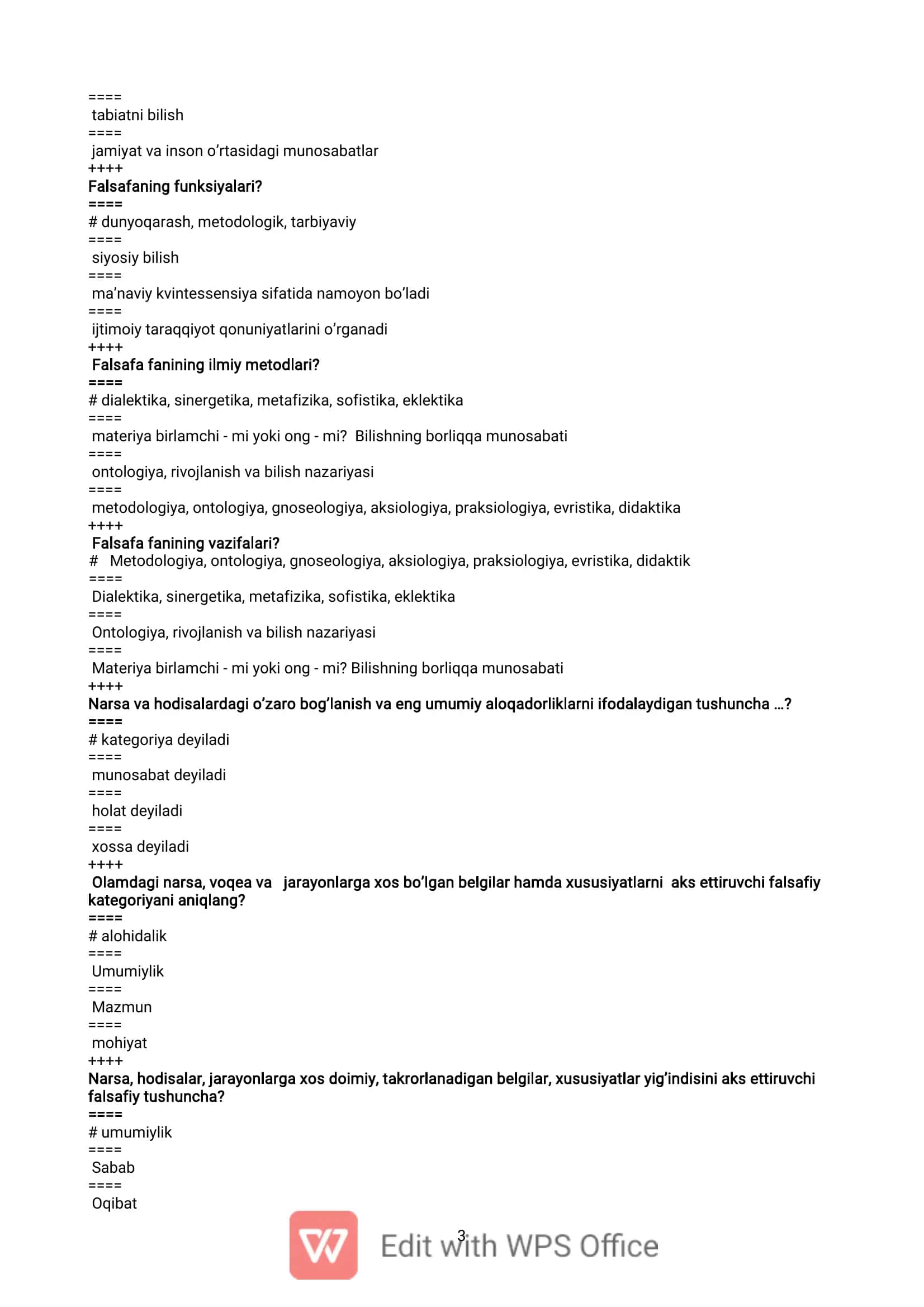 Filosofiya atamasining nominal ta’rifini aniqlang 3