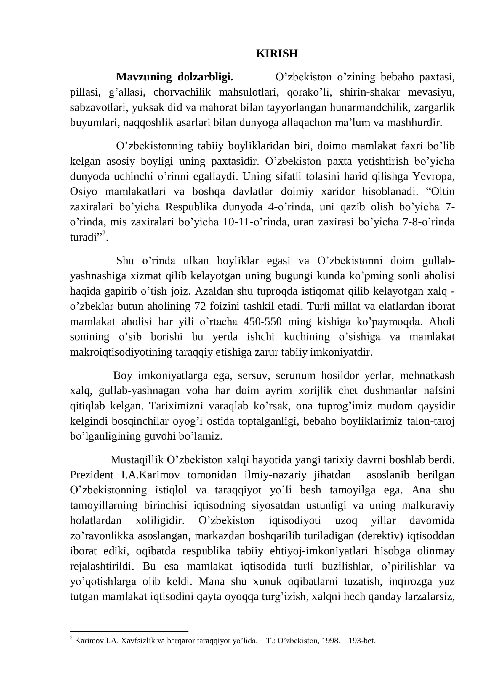 O‟ZBEKISTON RESPUBLIKASI OLIY VA O‟RTA MAXSUS TA‟LIM VAZIRLIGI NIZOMIY NOMIDAGI TOSHKENT DAVLAT PEDAGOGIKA UNIVERSITETI TARIX FAKUL‟TETI “MILLIY G‟OYA VA MA‟NAVIYAT ASOSLARI” KAFEDRASI 3