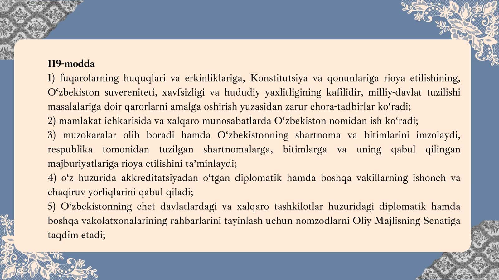 Yangi tahrirdagi Konstitutsiya Prezident vakolatlari 3