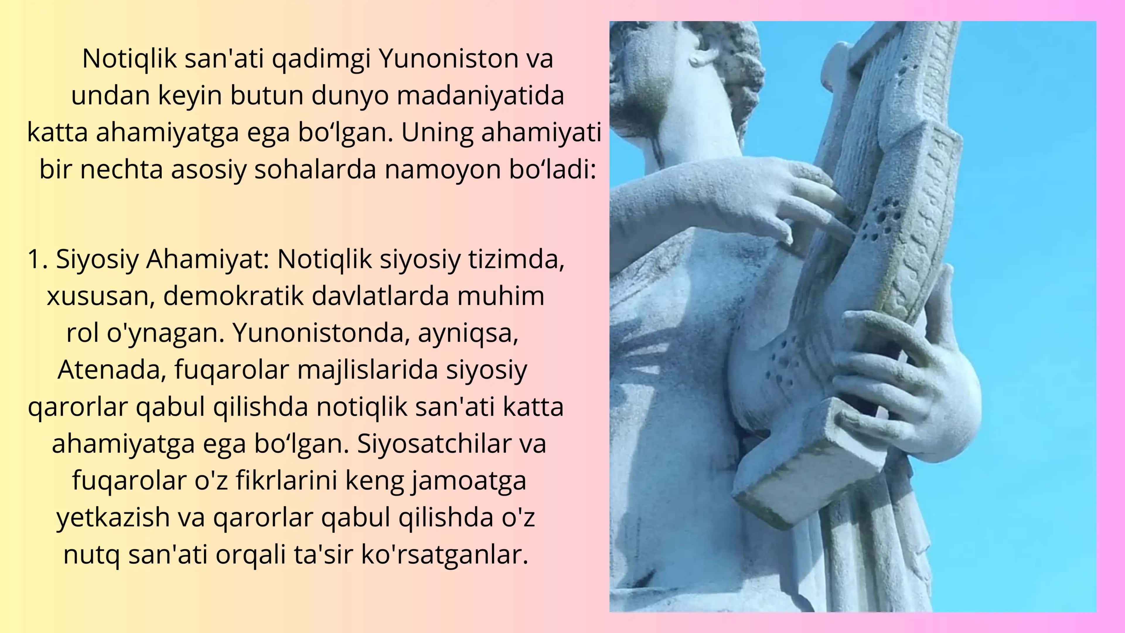 Qadimgi Yunonistonda notiqlik sanʼati taqdimot. 3