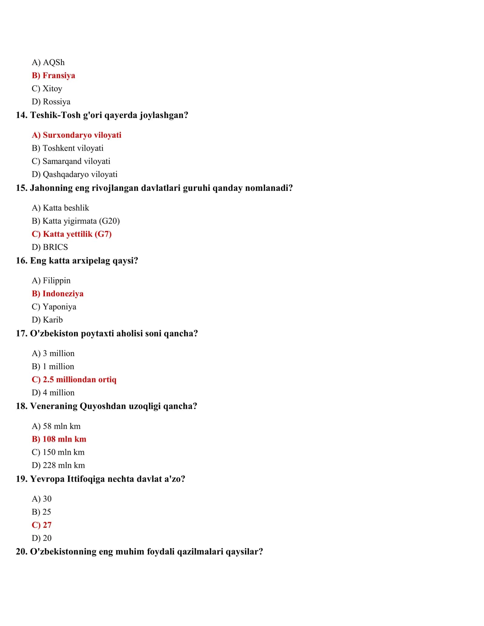 GEOGRAFIYA FANIDAN TESTLAR (500 ta) 3