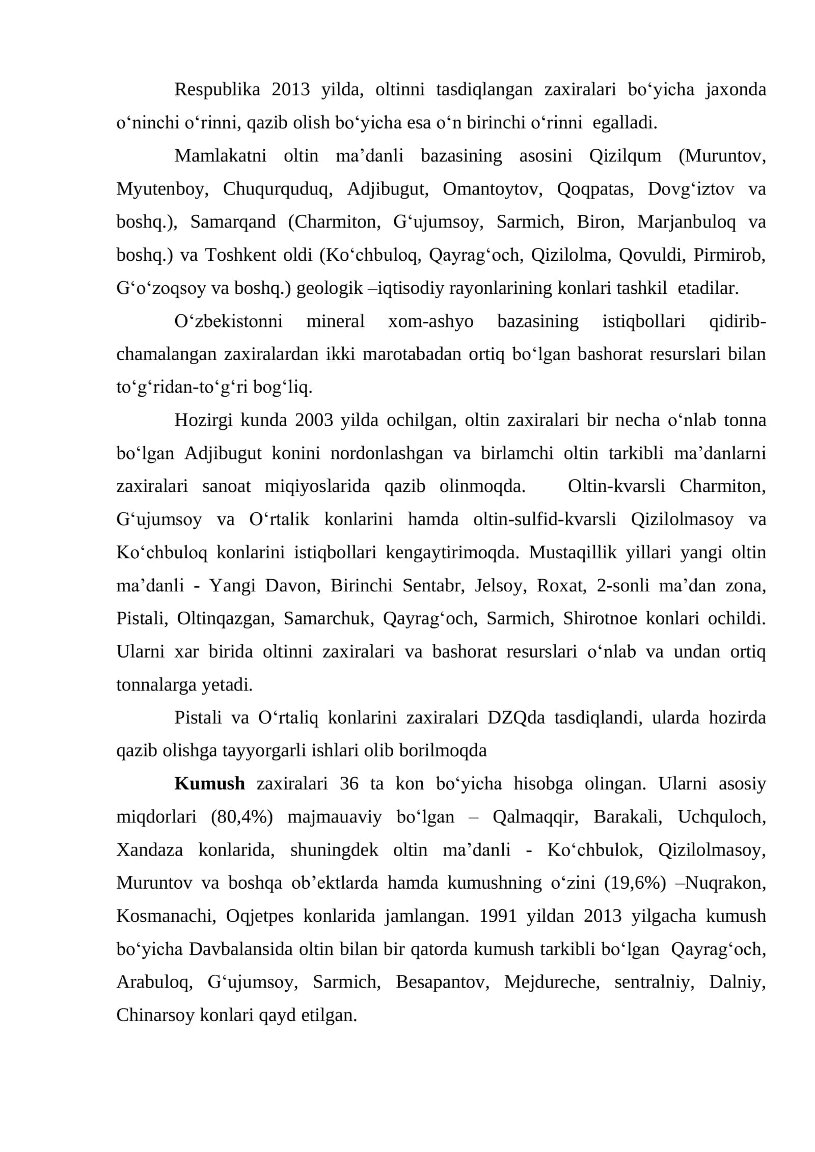 O‘ZBEKISTON RESPUBLIKASINING XOM-ASHYO BAZASINI RIVOJLANTIRISH ISTIQBOLLARI 3
