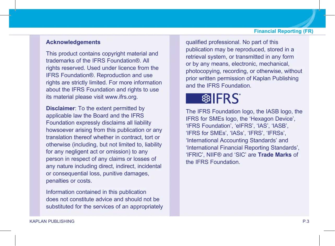Financial Reporting (FR) Pocket Notes 3