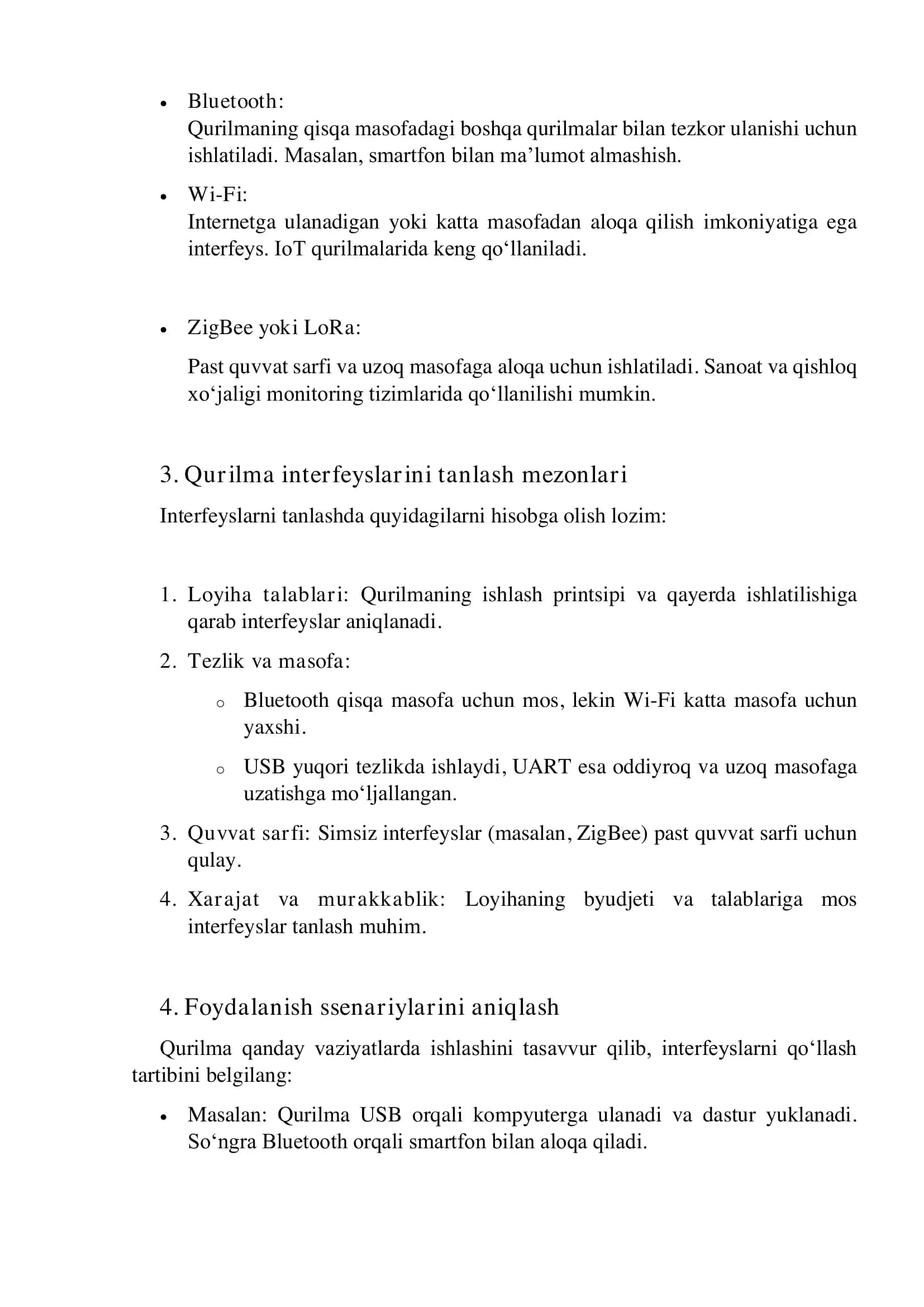 Turli interfeyslar orqali aloqa qiluvchi qurilmalami yasash referat 3