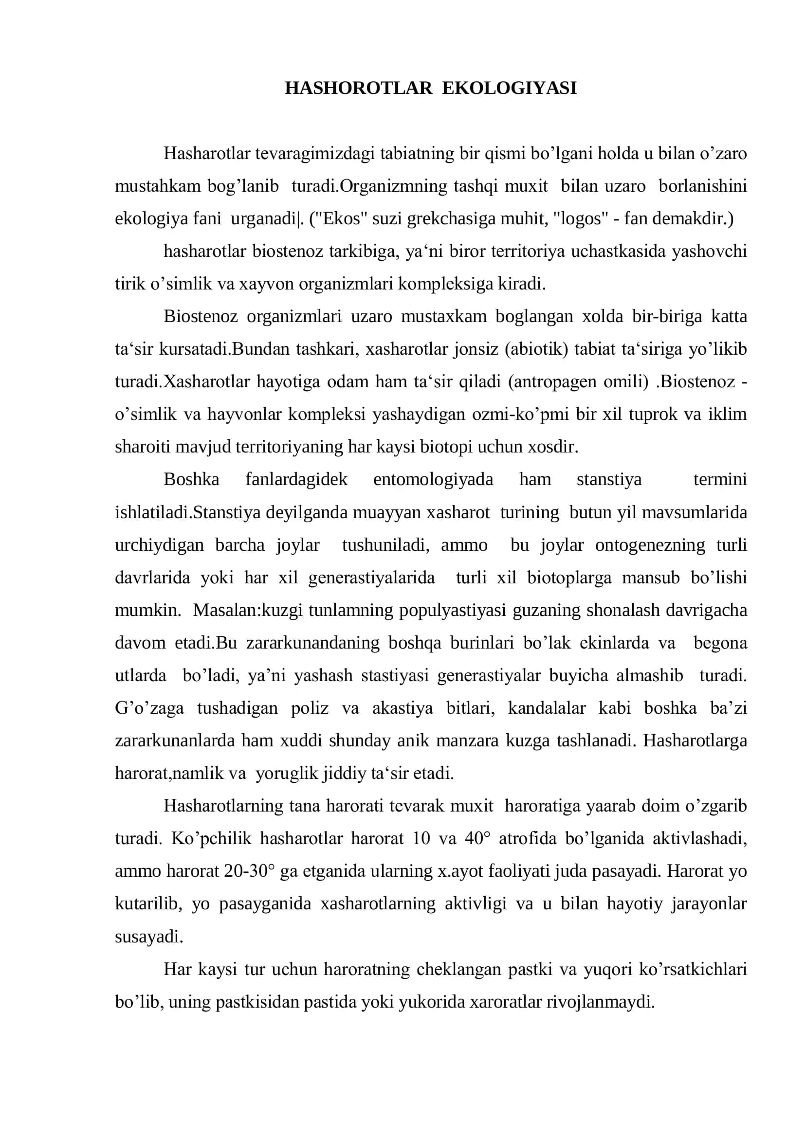 Hasharotlarning ekologiyasi 3