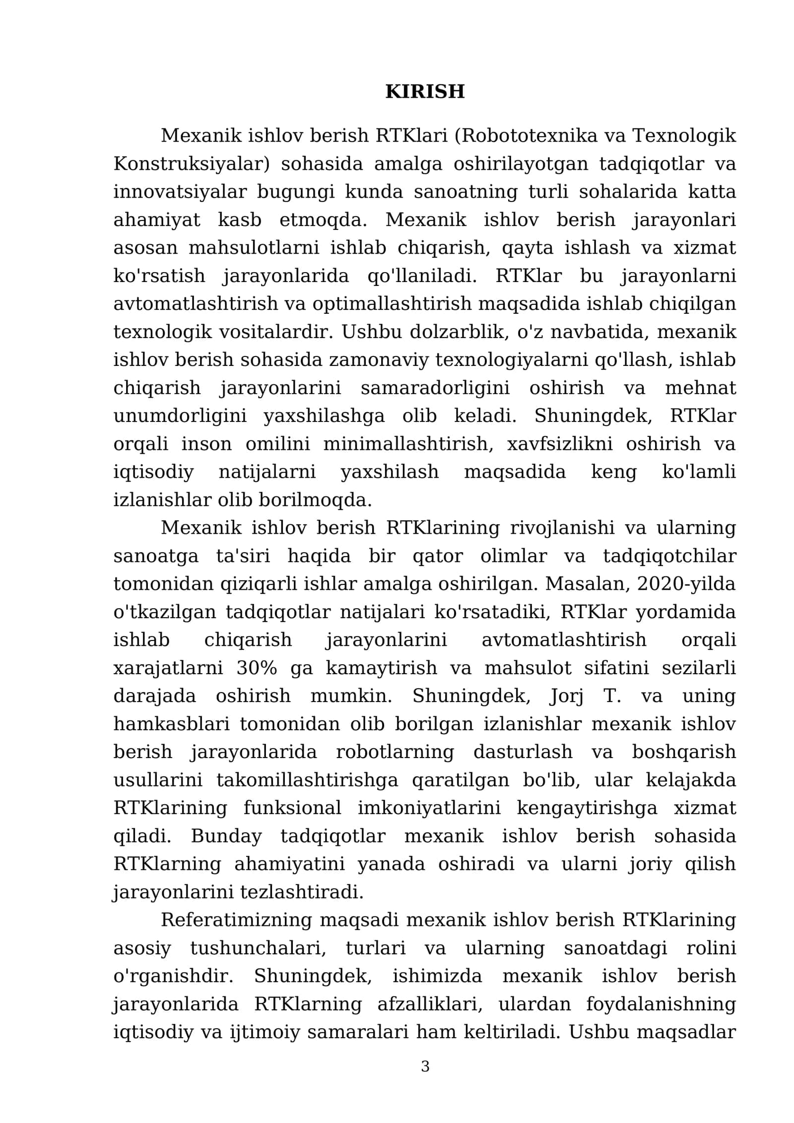 Mexanik ishlov berish RTKlari 3
