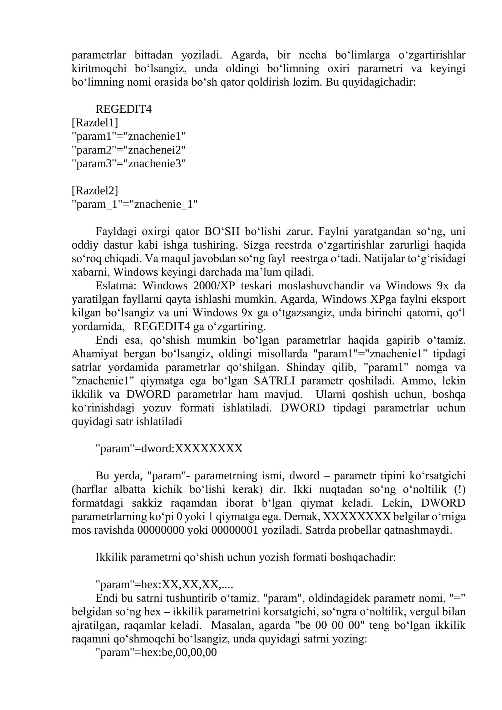 Reestrlar bilan ishlash va dasturiy ta’minotni sozlash 3