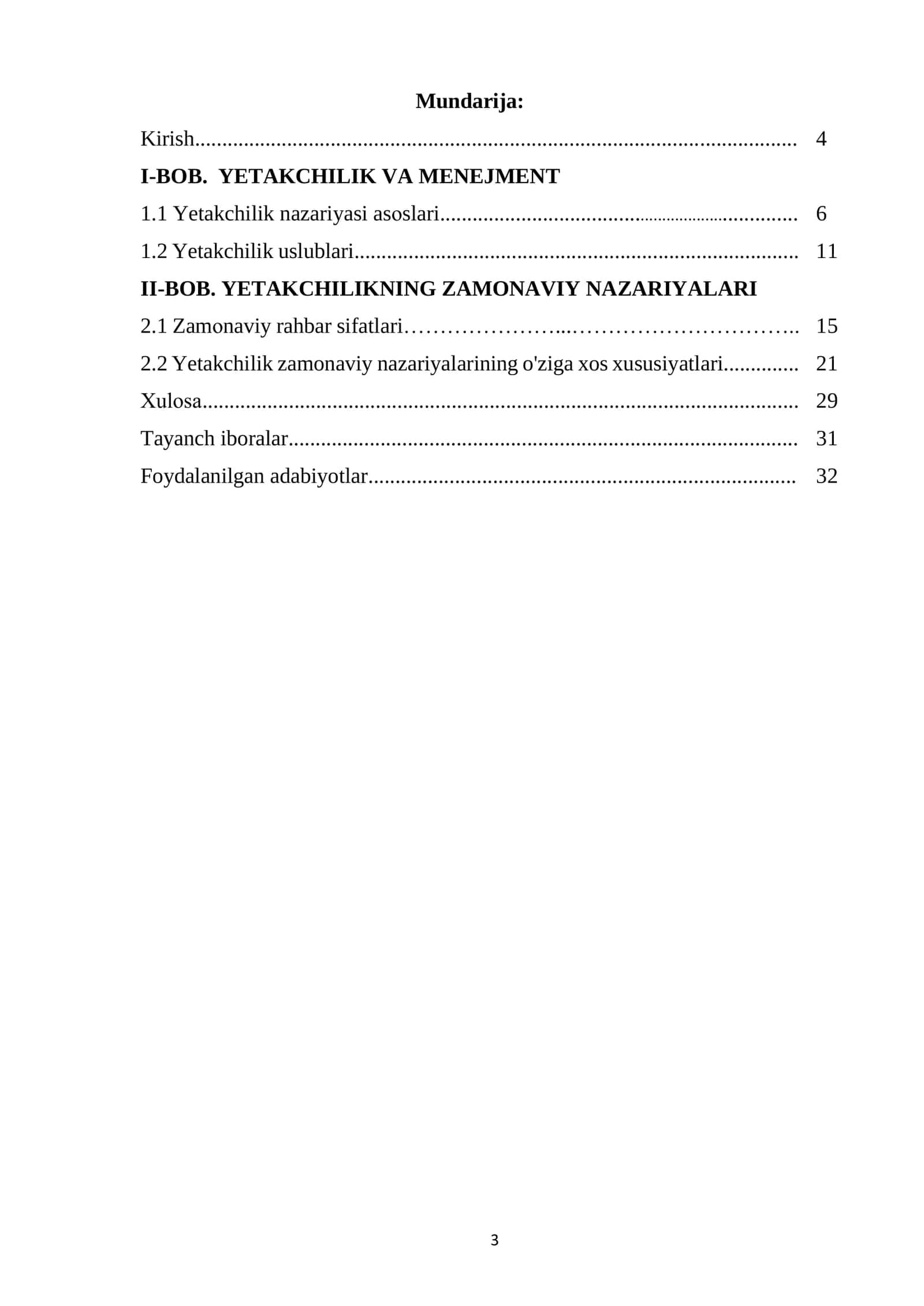 Yetakchilik nazariyalari 3