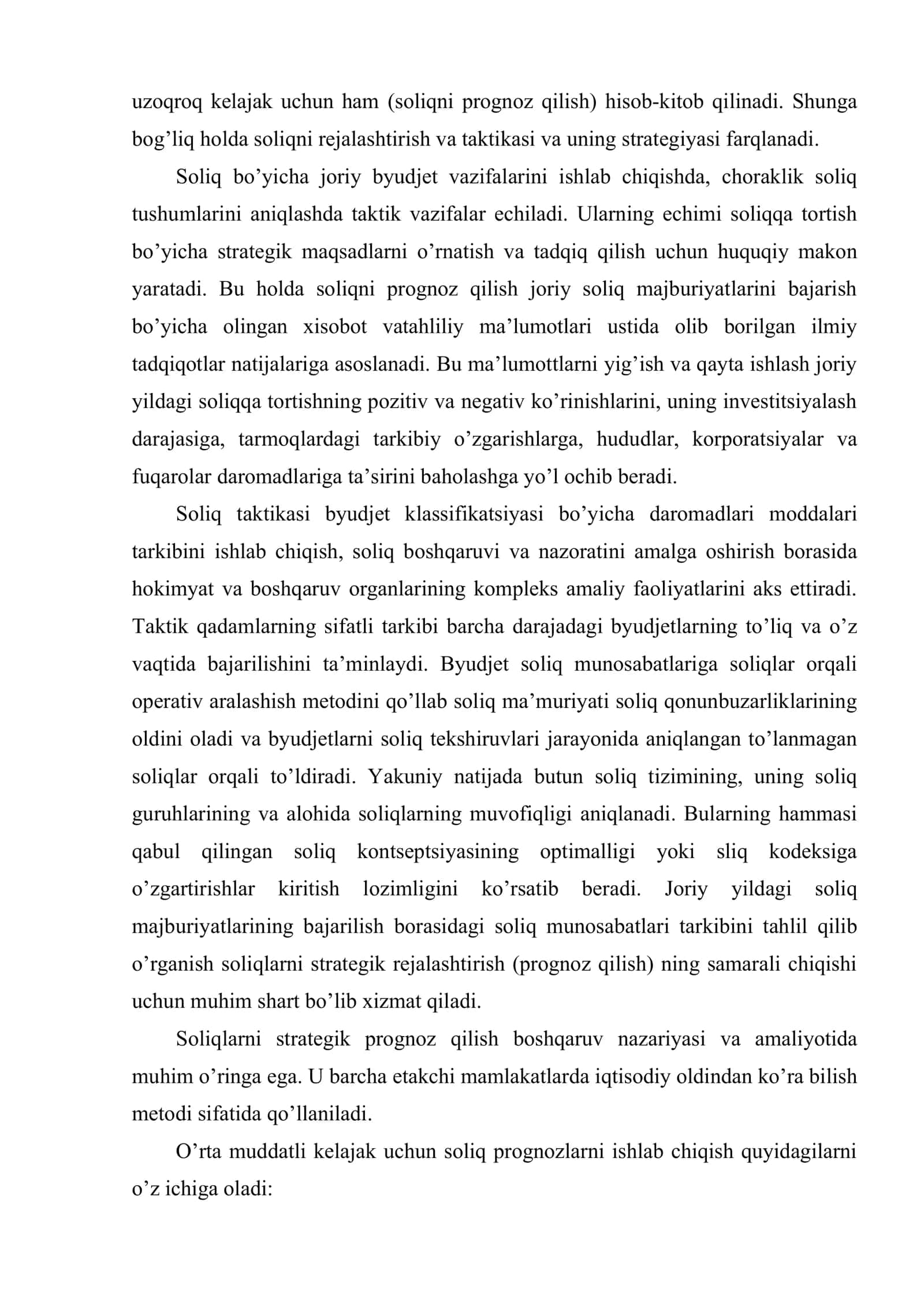 Soliq tushumlarining prognozi 3
