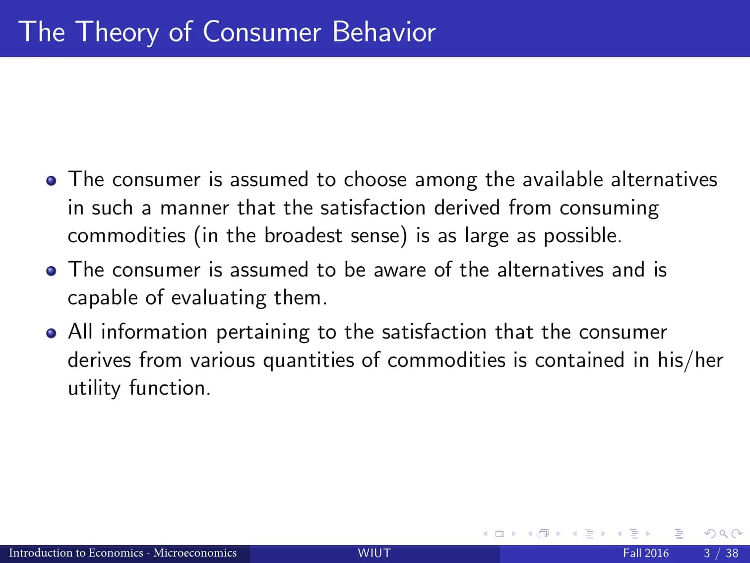 The Theory of Consumer Behavior 1 3