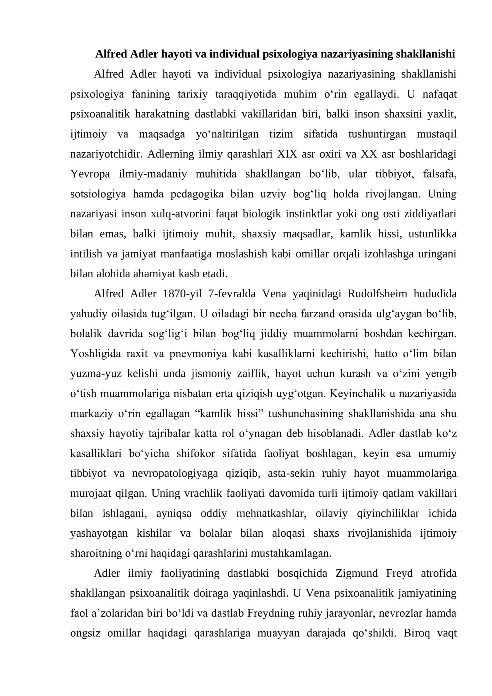 ALFRED ADLERNING INDIVIDUAL PSIXOLOGIYASI 3