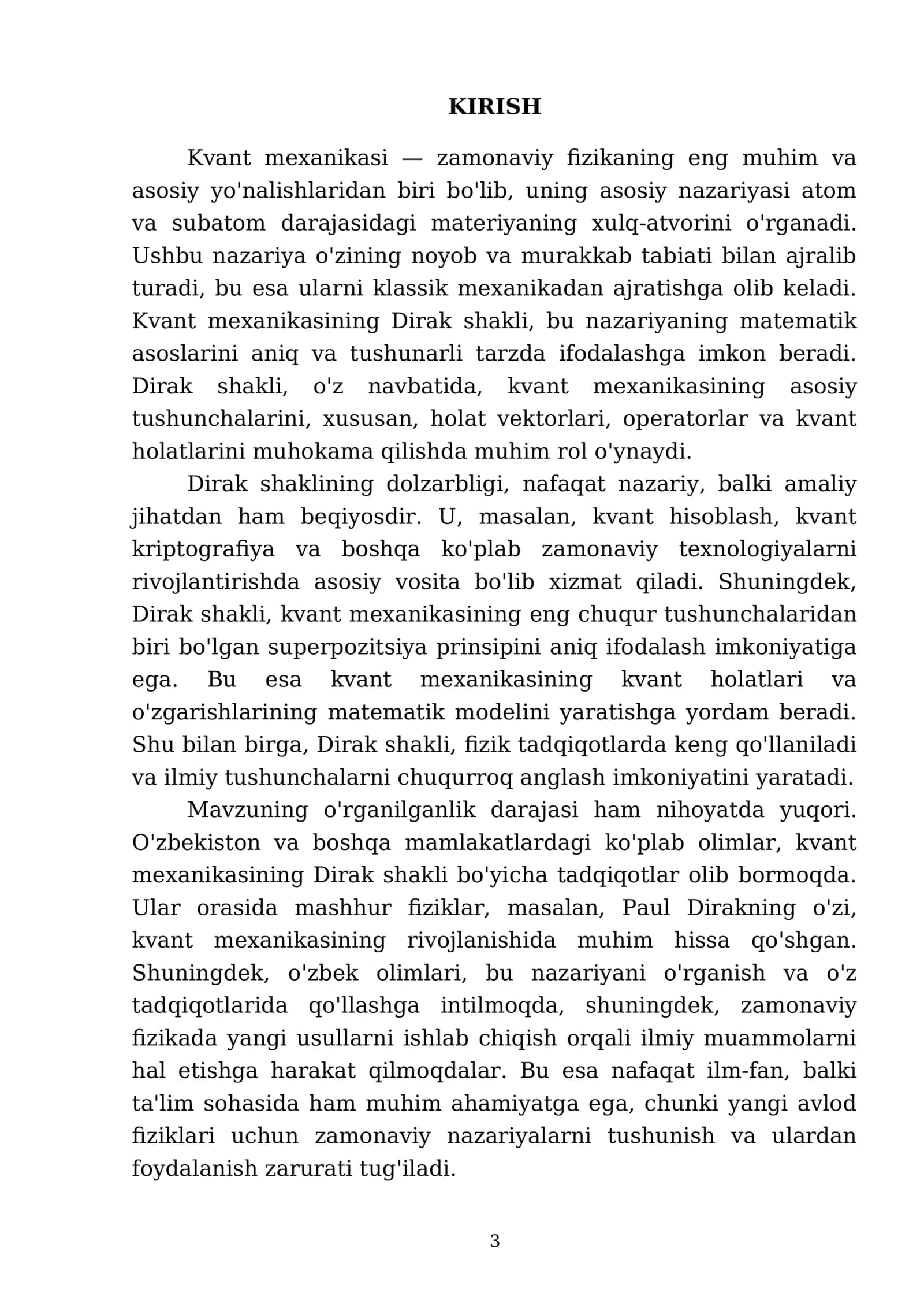 Kvant mexanikasining Dirak shakli 3