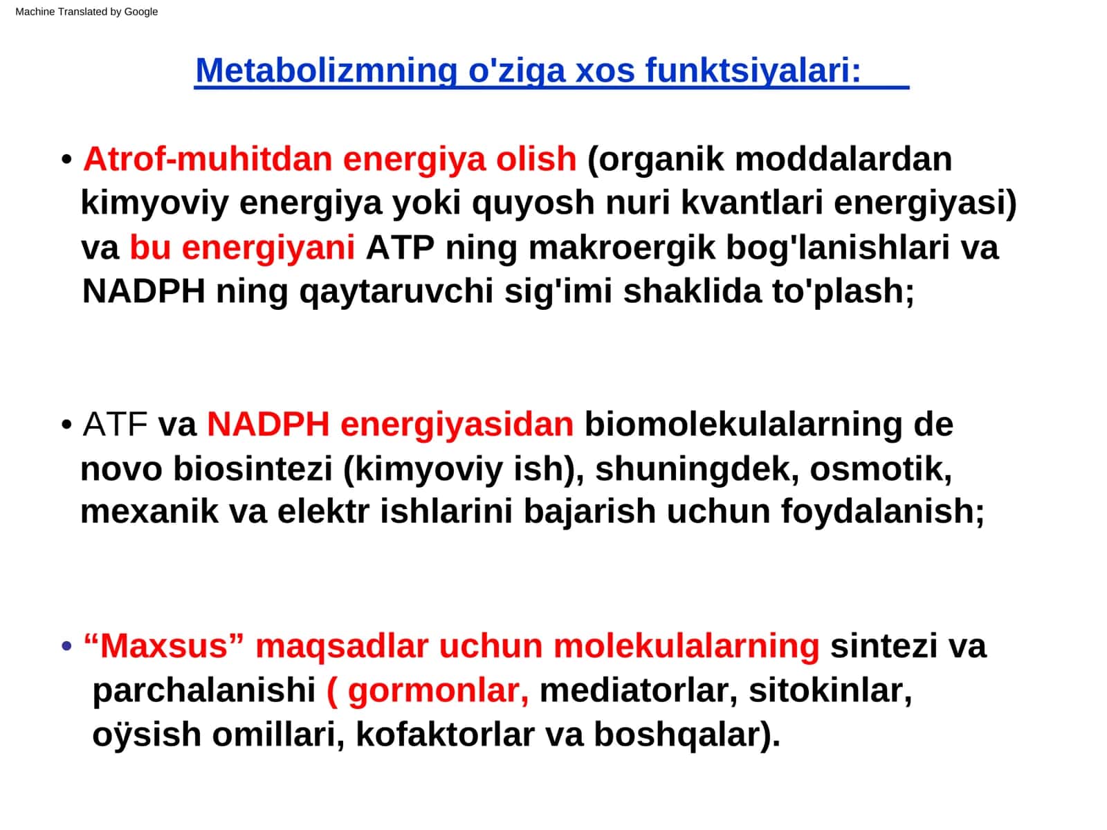 METABOLIZM VA BIOENERGETIKA 3