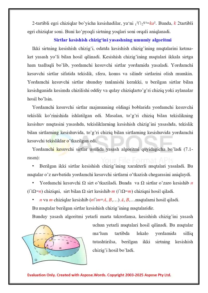 Yordamchi kesuvchilar tekisliklar usuli 3