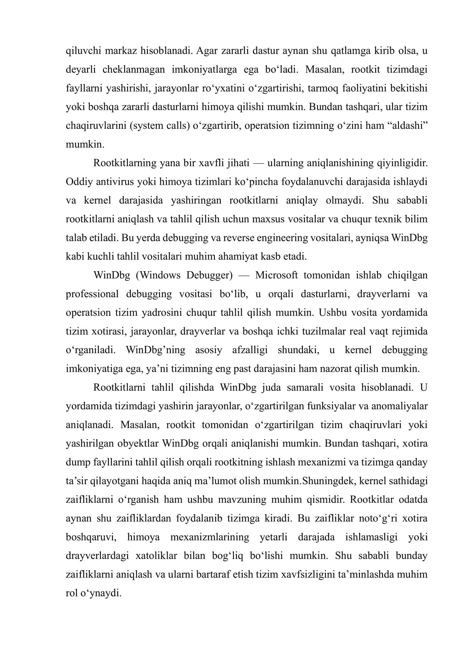 Rootkitlarni tahlil qilishda WinDbg vositasidan foydalanish 3