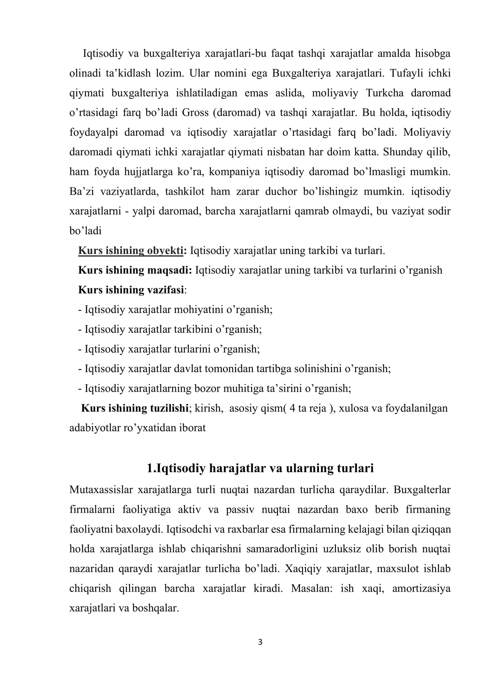 Iqtisodiy xarajatlar, uning tarkibi va turlari 3