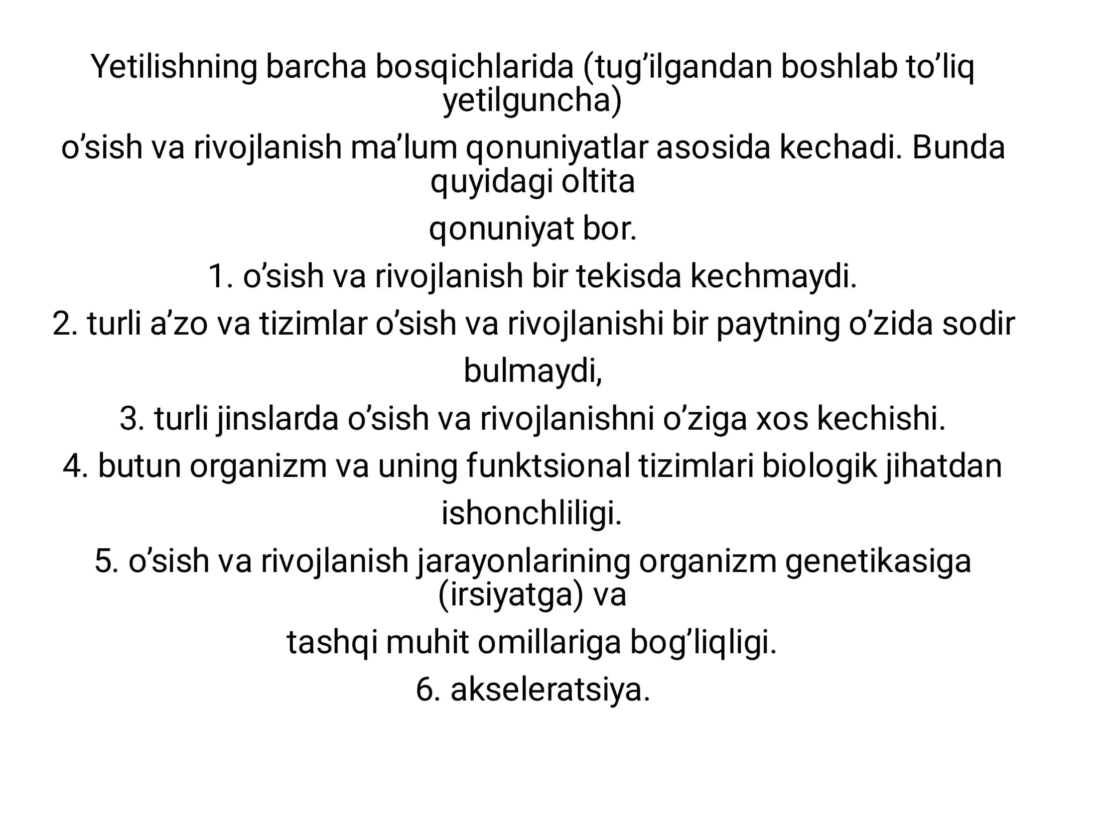 Organizmning O'sish va Rivojlanishi 3