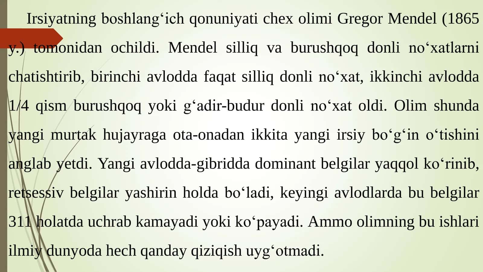 IRSIYAT VA O'ZGARUVCHANLIK 3