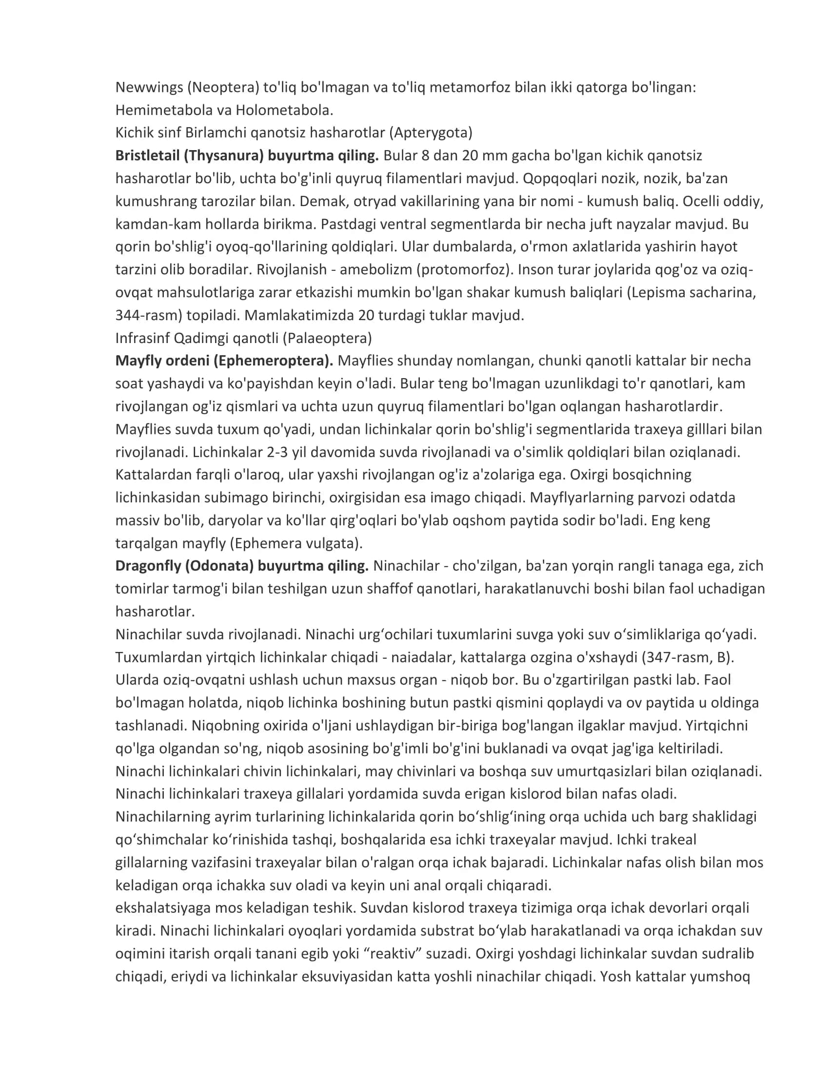 Hasharotlarning sistematikasi 3