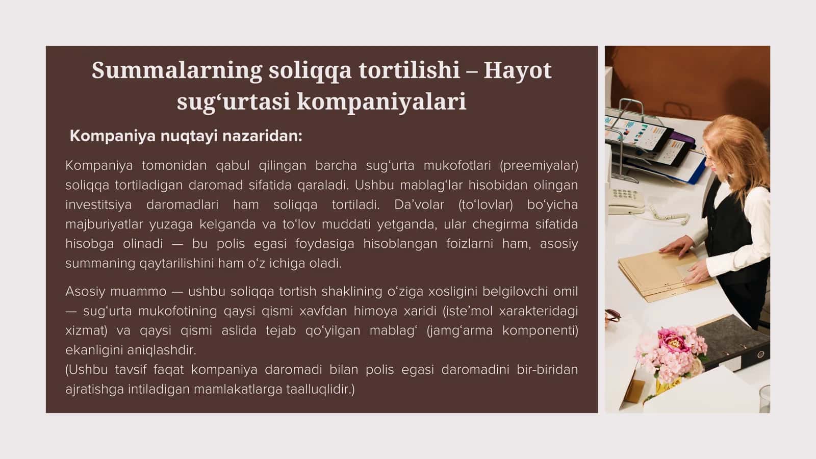 Sug'urta faoliyatini soliqqa tortish 3