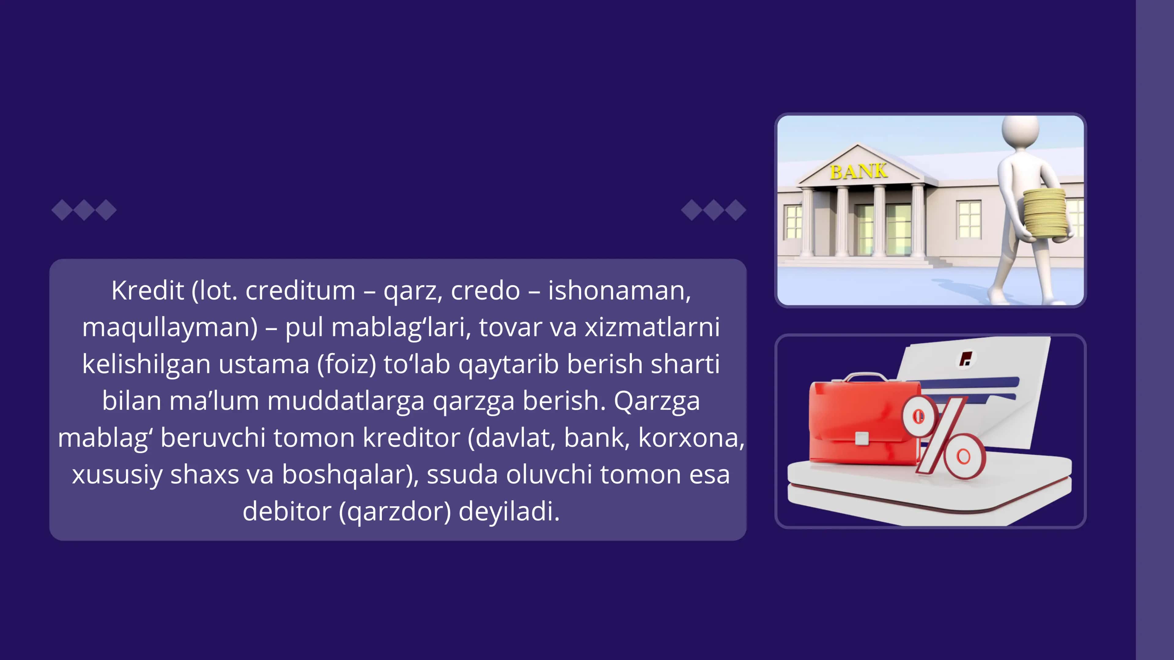 Bank kredit turlari qanday 3