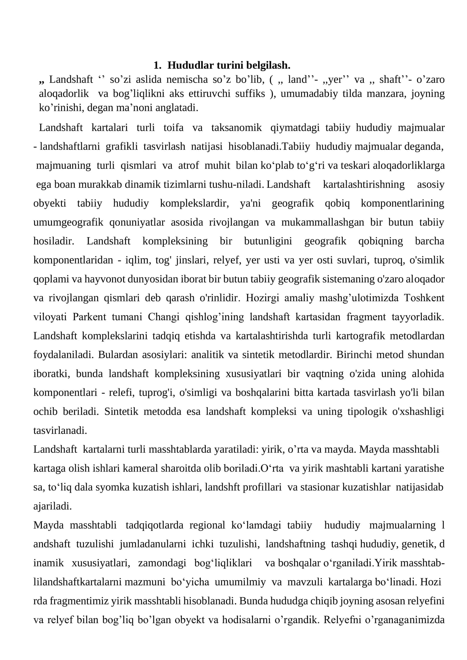 Landshaft kartalarini loyihalash va tuzish 3