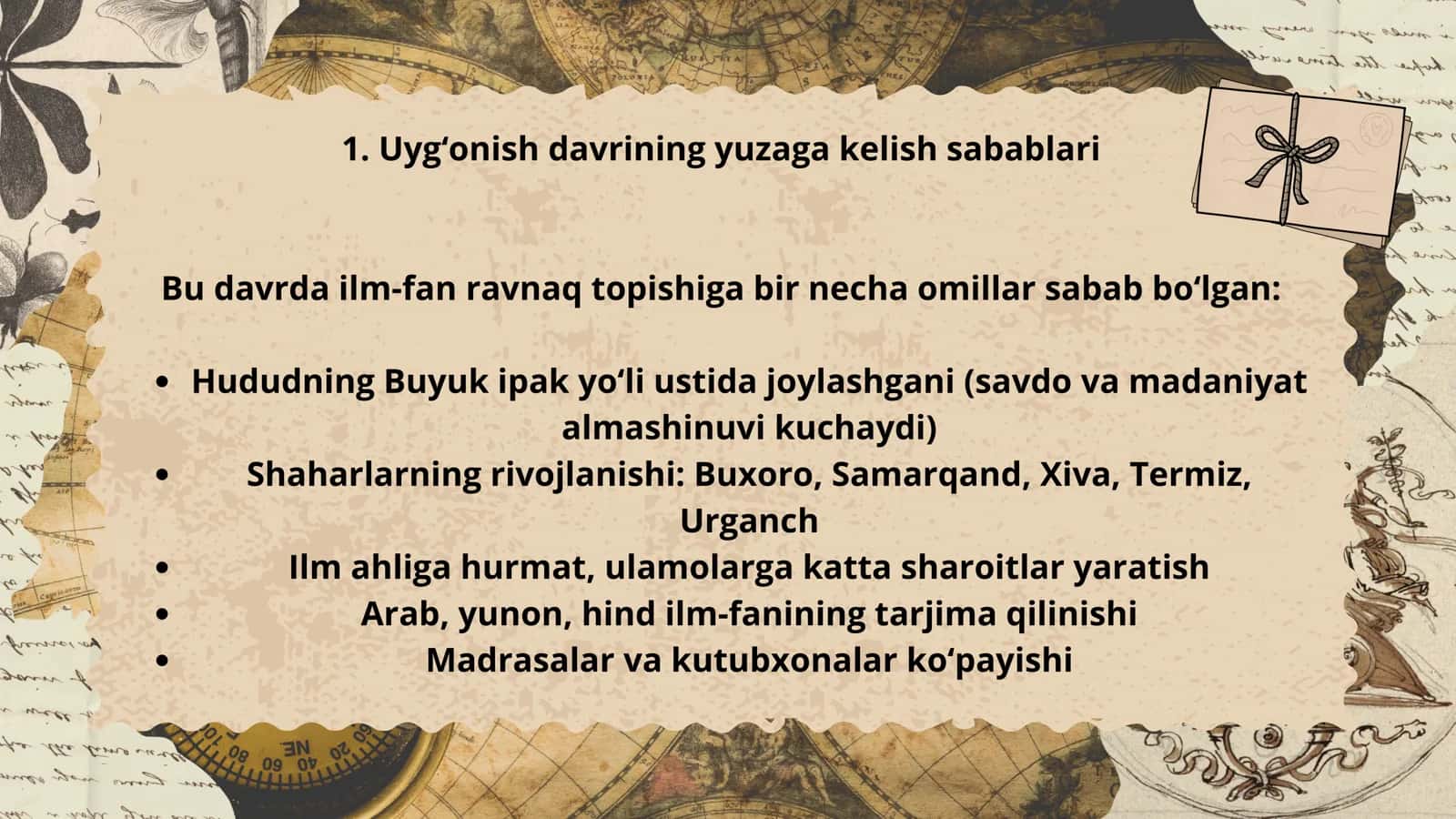 Uyg‘onish davrini o‘qitish 3