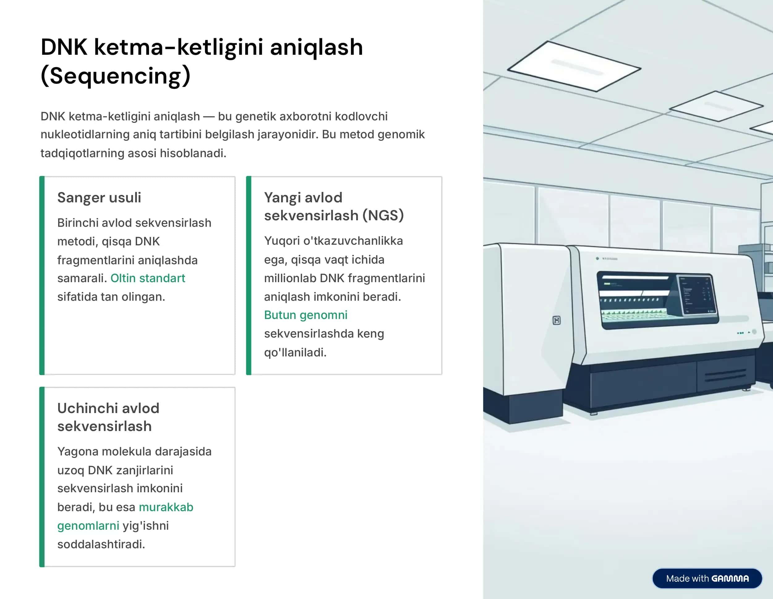 Molekulyar Genetika. Genomni o'rganish Metodlari 3