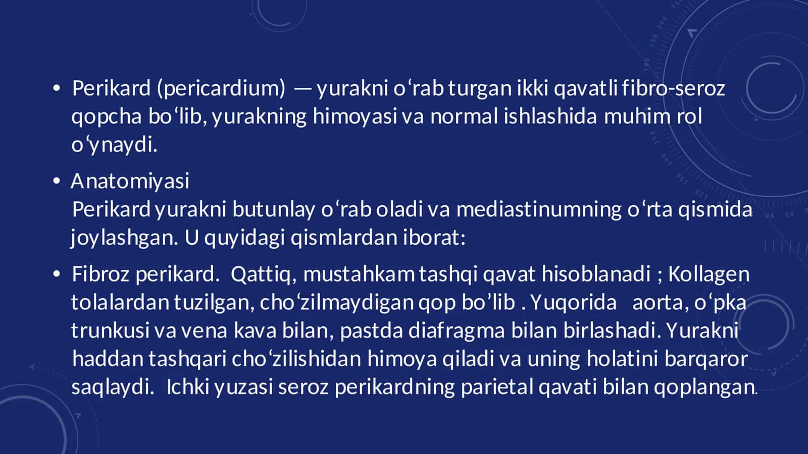 PERIKARD. PATALOGIYADA YURAK FIZIOLOGIYASI 
BUZILISHI. 3