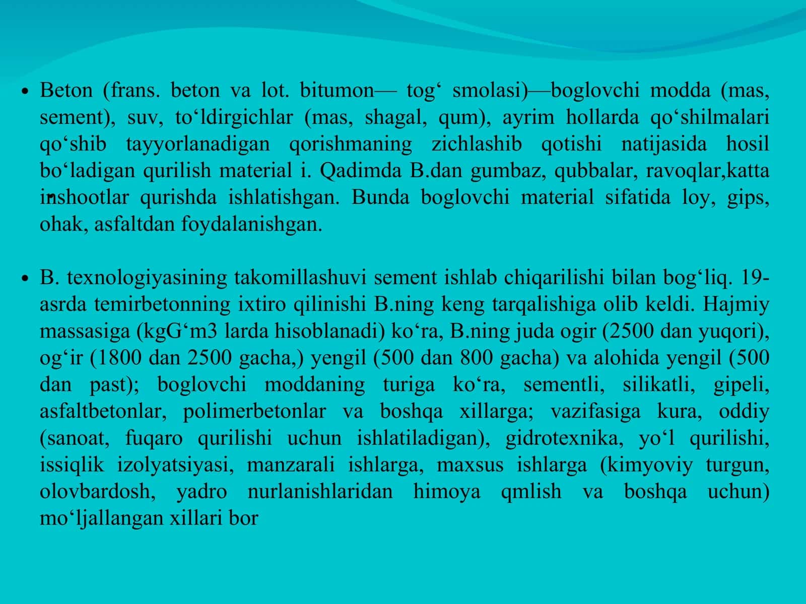 Betonning yangi turlari 3