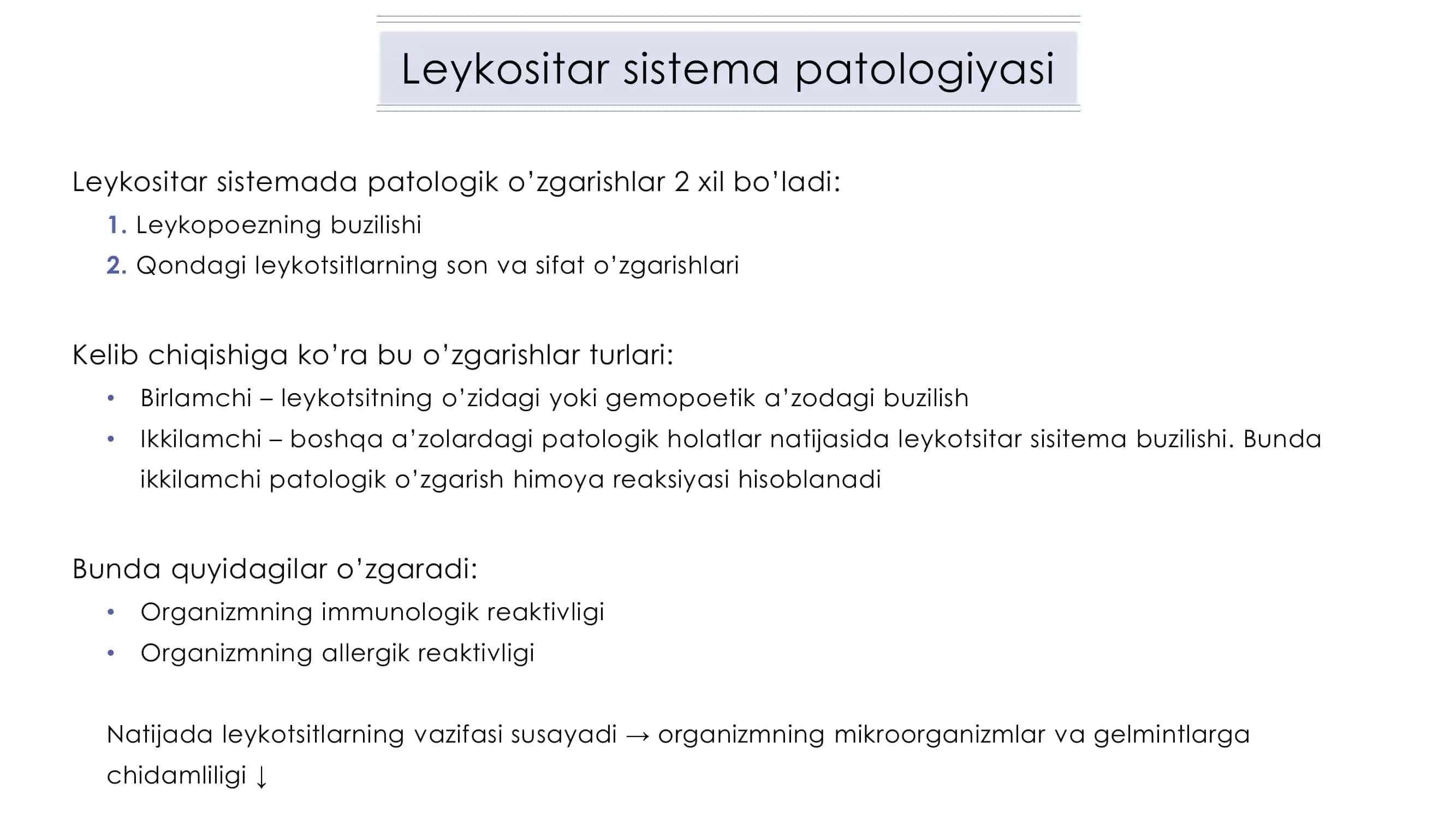 Leykositar sistema patologiyasi 3