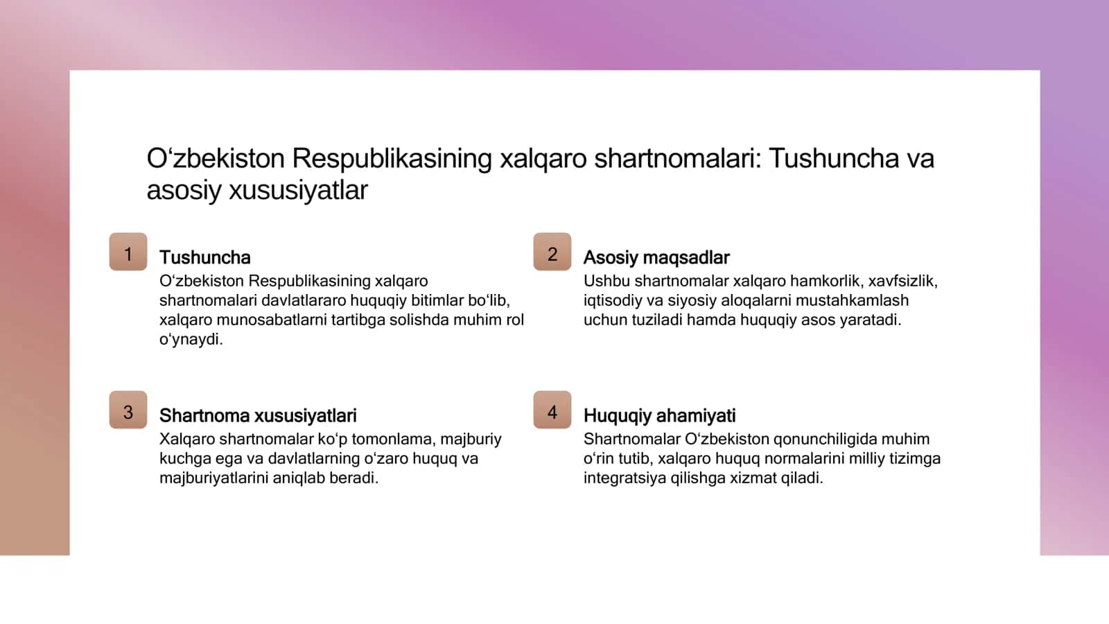 O'zbekiston Respublikasining Xalqaro Shartnomalari to'g'risida 3